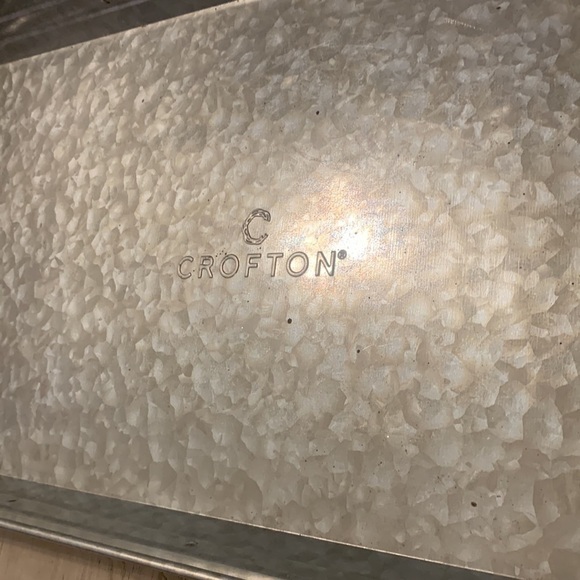 Crofton tray Galvanized Tin Tray with handles rose gold‎ details - Picture 5 of 12